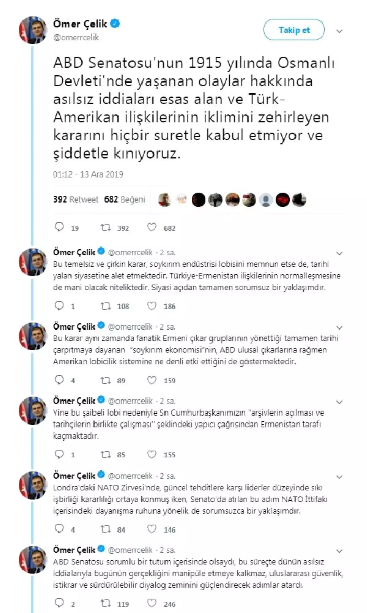 AK Parti\'li Çelik: ABD Senatosu\'nun aldığı kararı kınıyoruz