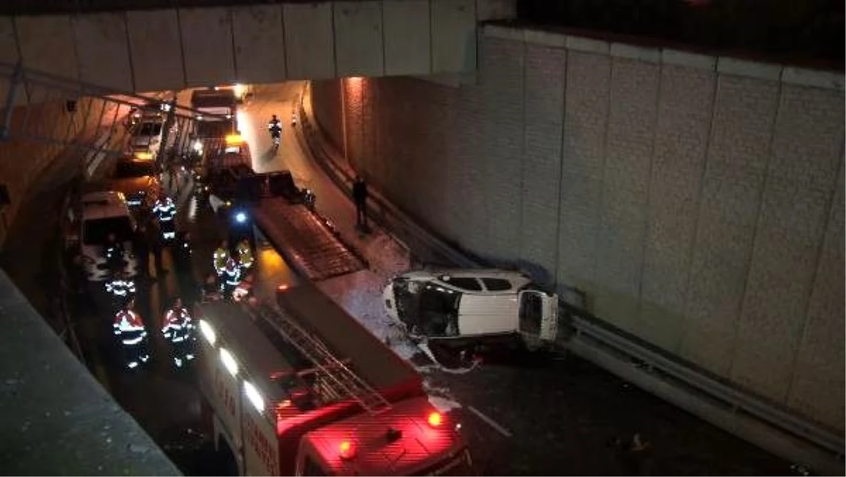 Kontrolden çıkan otomobil 10 metrelik köprüden uçtu: 1 yaralı