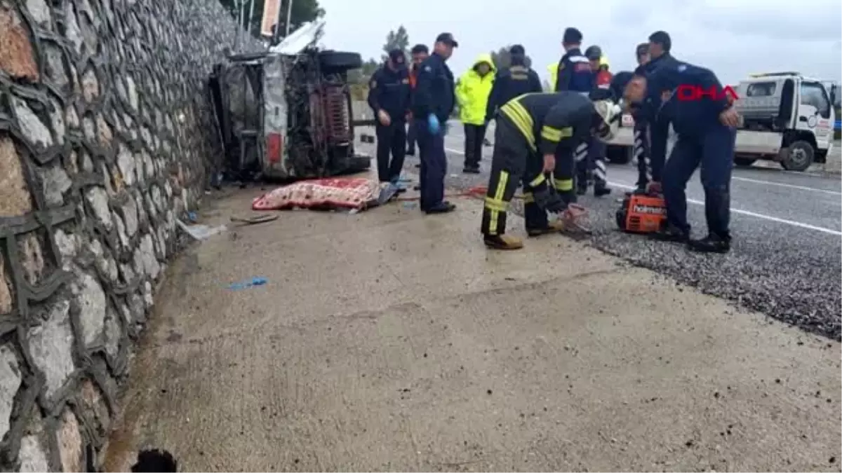 Muğla freni boşalan kamyonet devrildi 1 ölü, 1 yaralı