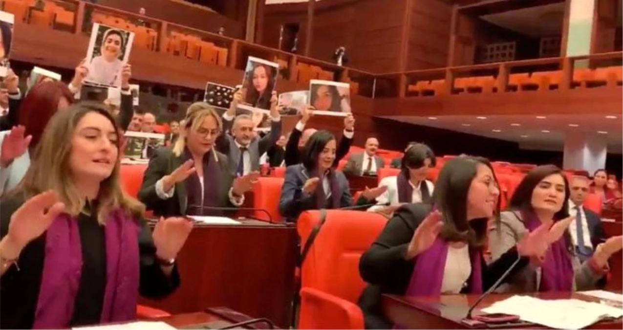 CHP\'li ve HDP\'li kadın vekiller Meclis\'te Las Tesis eylemi yaptı