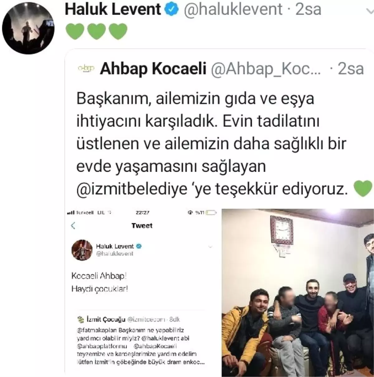 Haluk Levent ve AHBAP\'tan İzmit Belediyesi\'ne teşekkür