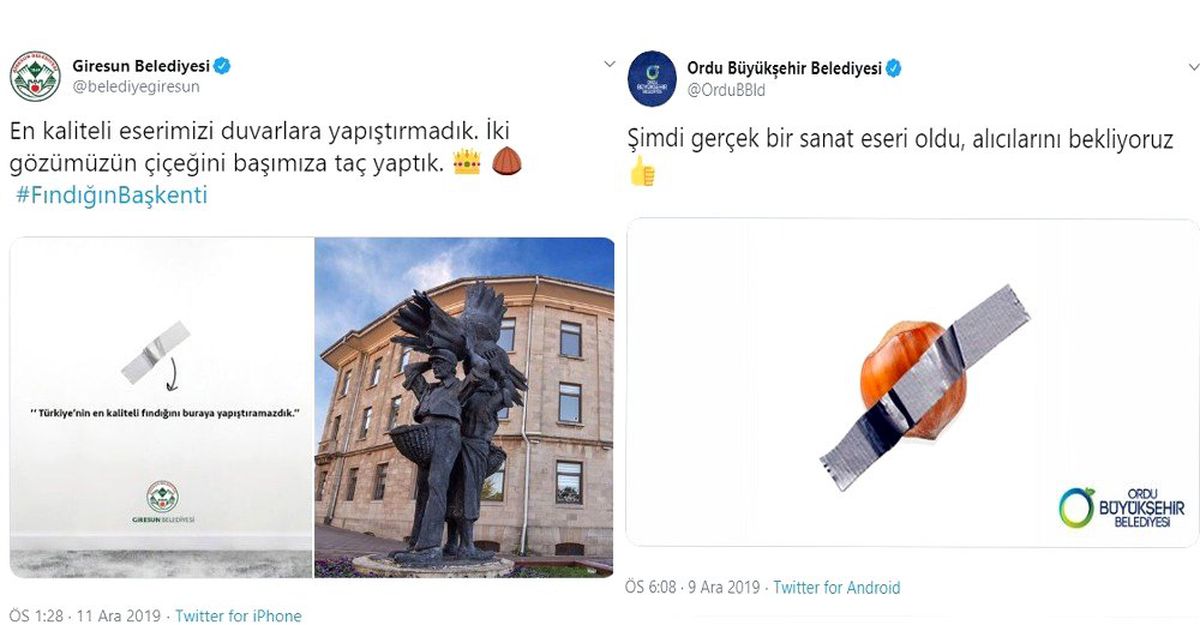Giresun\'dan, Ordu\'ya "Fındığı duvara değil başımıza taç yaptık" cevabı