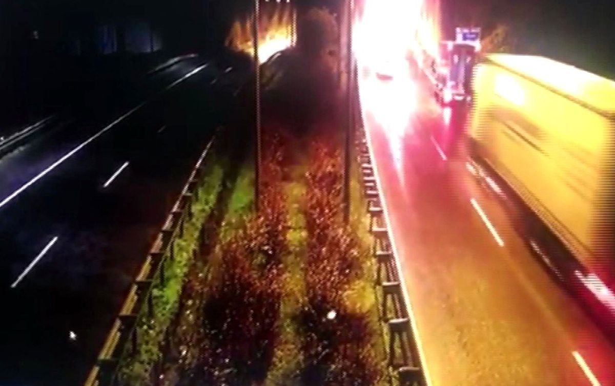 Ordu\'da tünel girişinde feci kaza kamerada