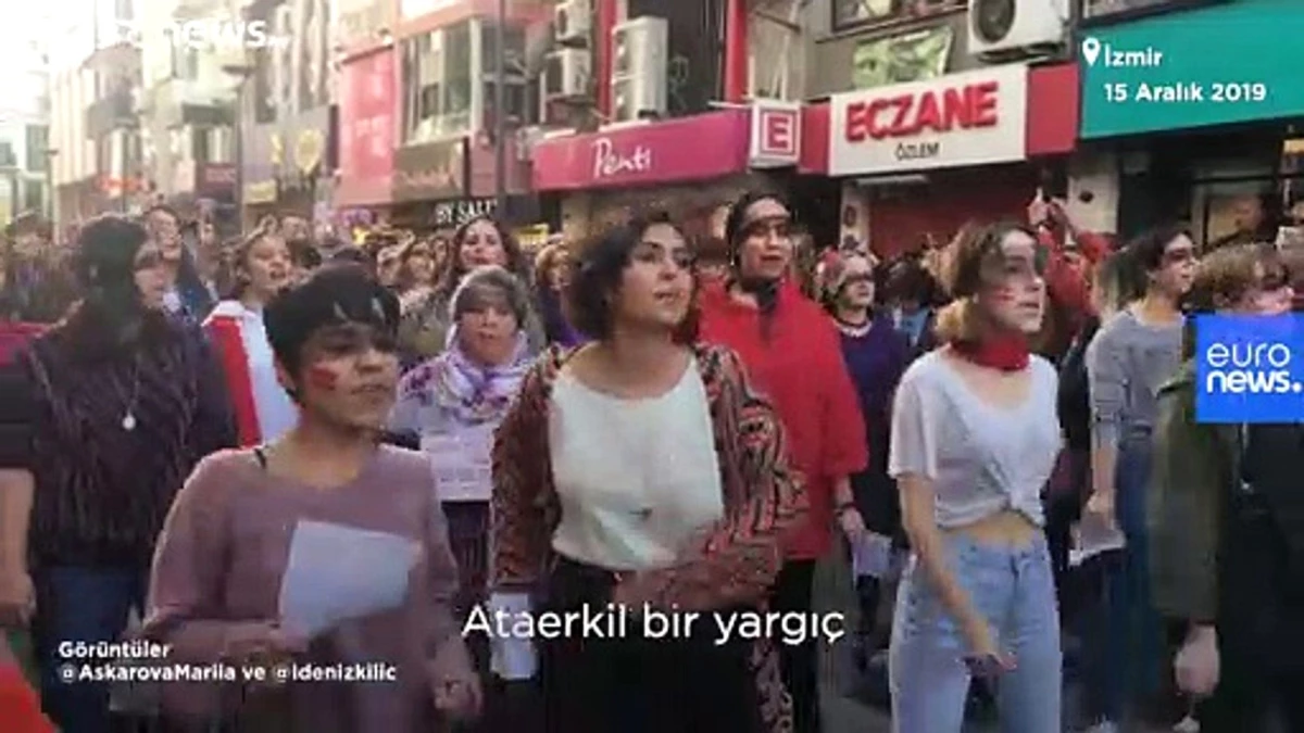 Video: \'Las Tesis\' İstanbul ve Ankara\'nın ardından İzmir\'de