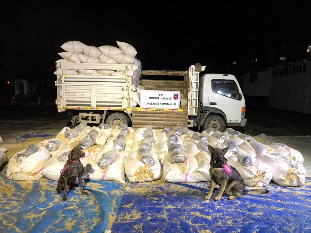 Saman yüklü araçtan 330 kilo esrar çıktı