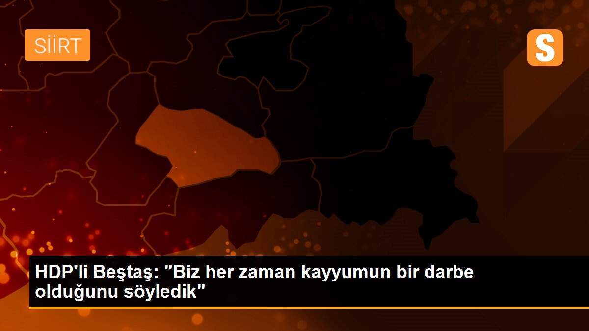 HDP\'li Beştaş: "Biz her zaman kayyumun bir darbe olduğunu söyledik"