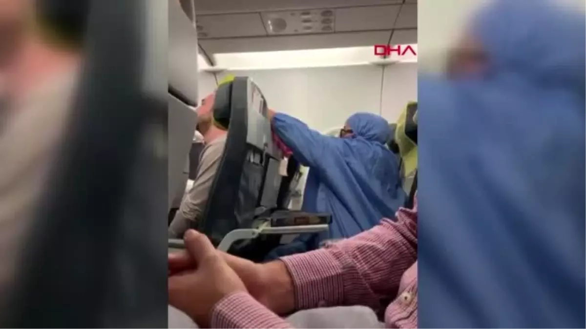 Uçakta sigara içip tişört yakmaya çalışmış, o anlar kamerada