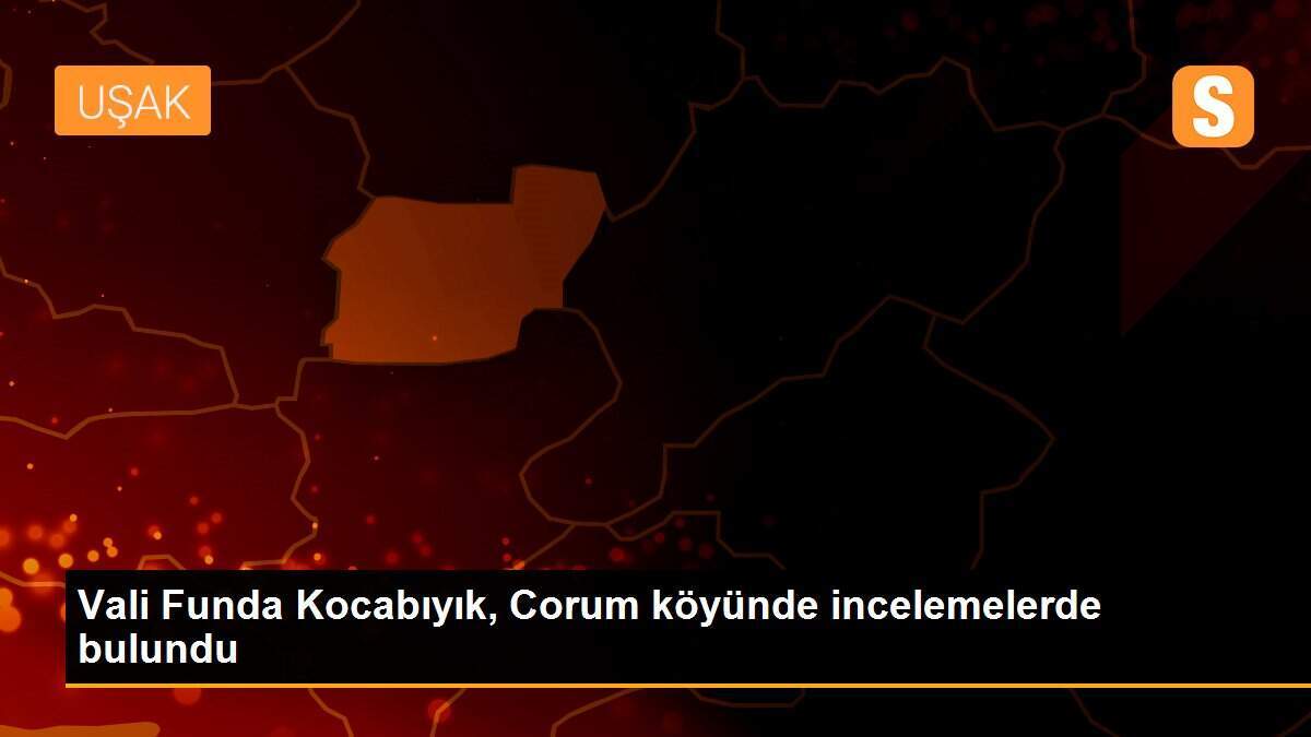 Vali Funda Kocabıyık, Corum köyünde incelemelerde bulundu