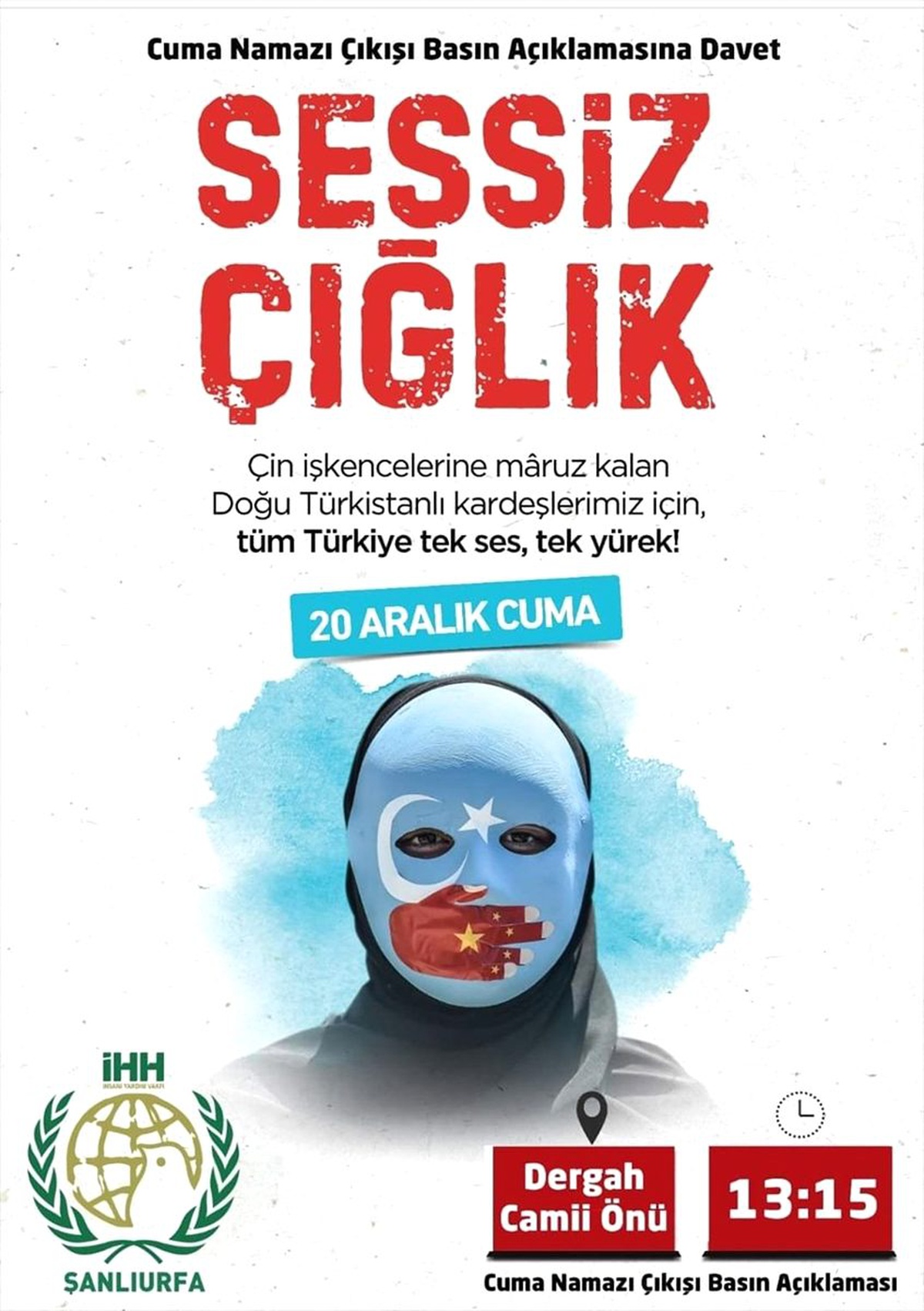 Çin\'in Doğu Türkistan\'daki hak ihlalleri Şanlıurfa\'da protesto edilecek