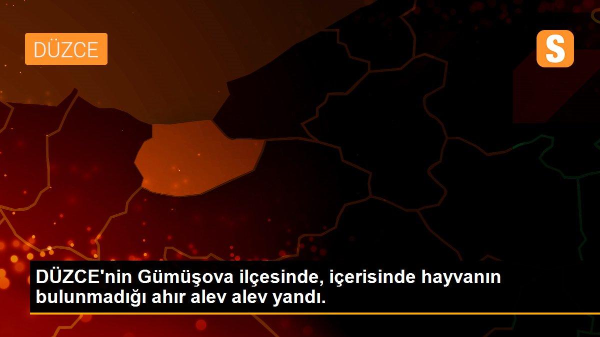 DÜZCE\'nin Gümüşova ilçesinde, içerisinde hayvanın bulunmadığı ahır alev alev yandı.