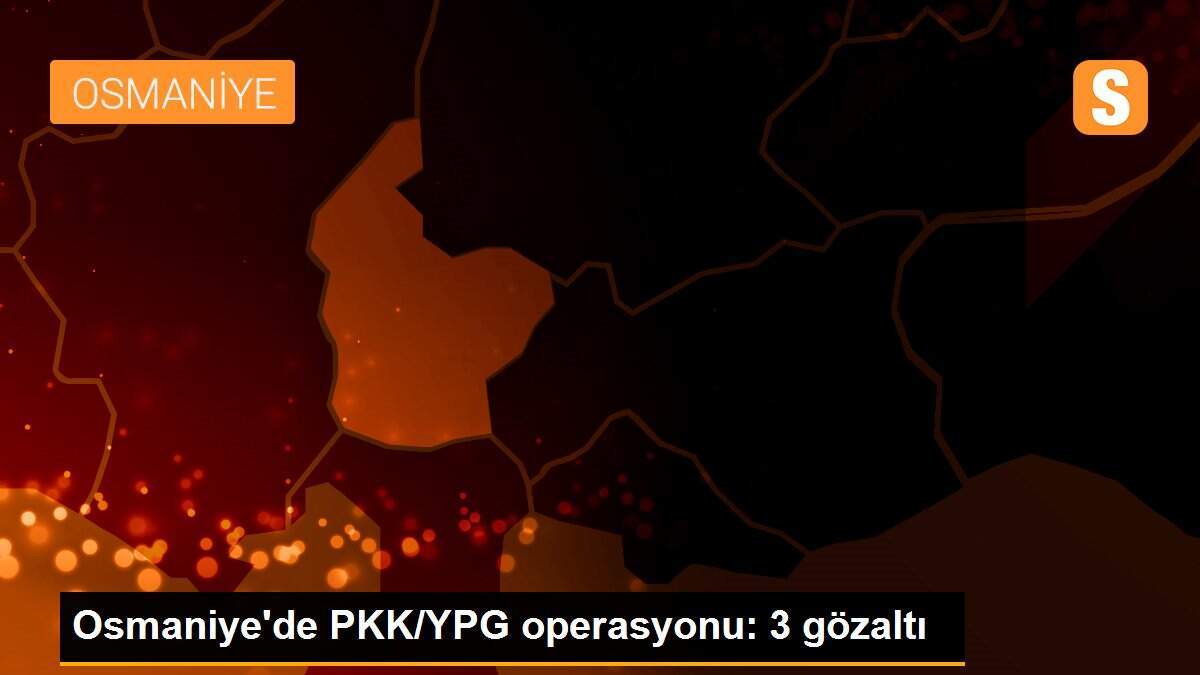 Osmaniye\'de PKK/YPG operasyonu: 3 gözaltı