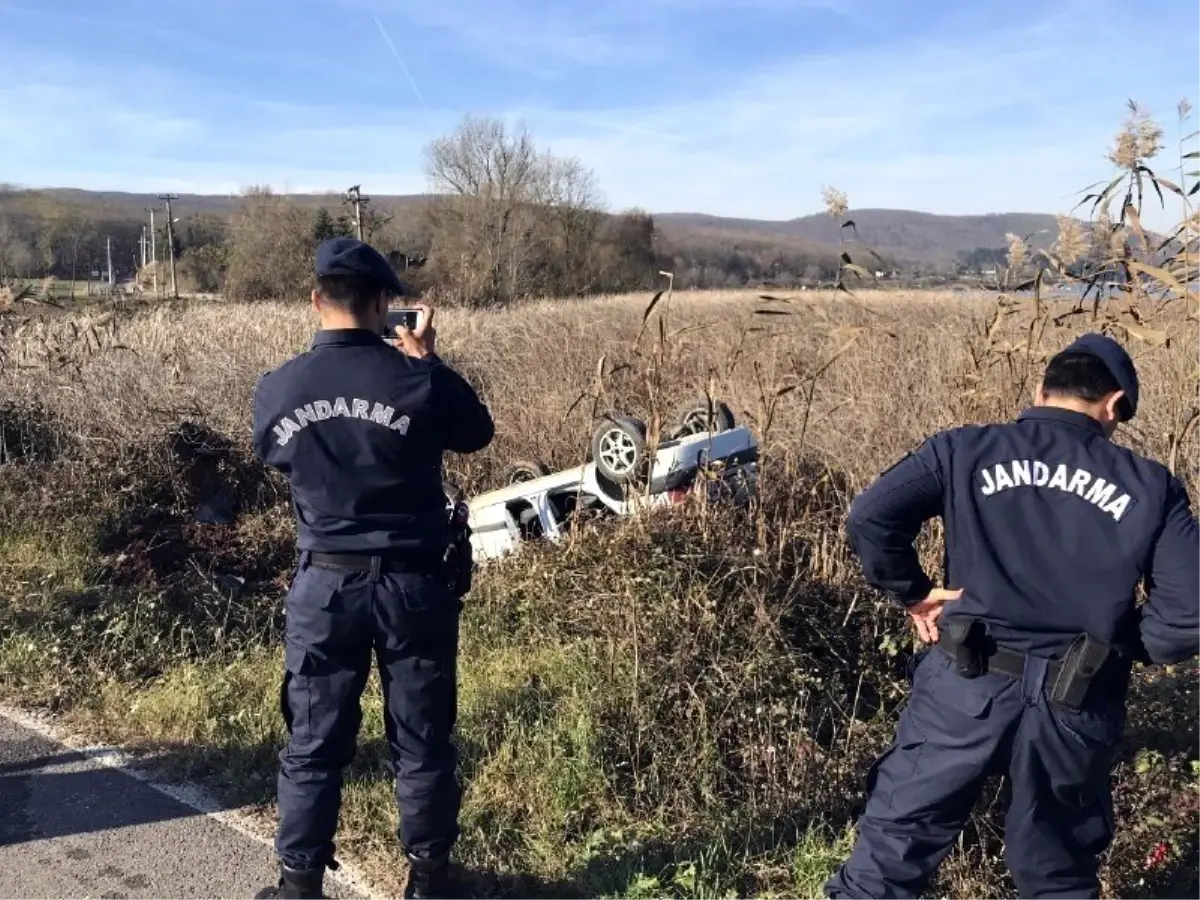 Otomobil takla atarak sazlığa uçtu: 1 yaralı