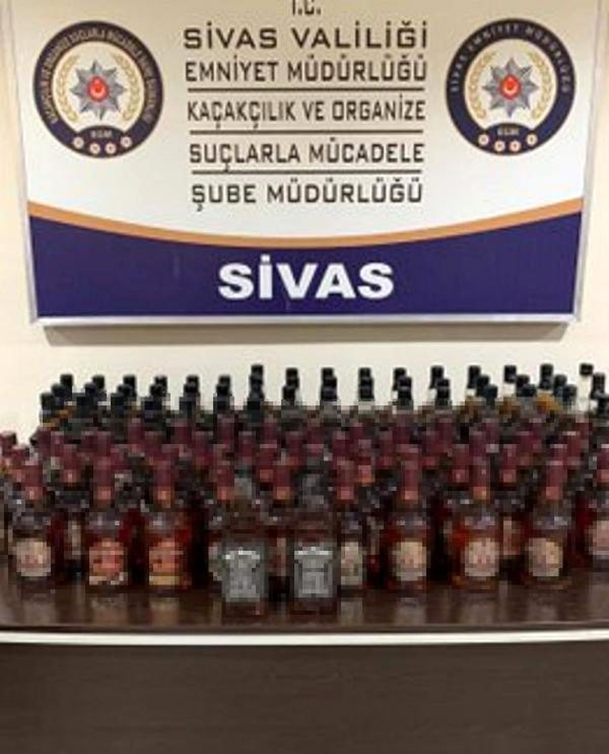 TIR\'da 100 şişe kaçak içki ele geçirildi