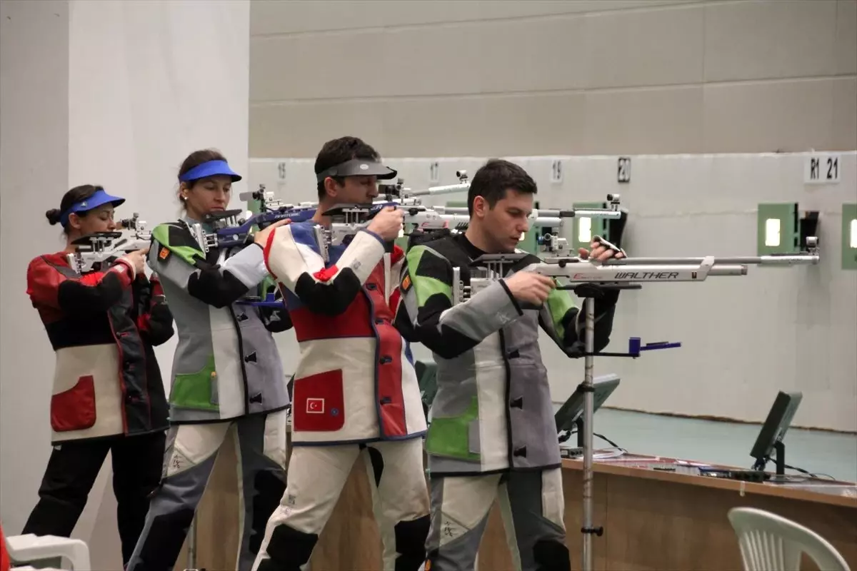 Havalı Silahlar Atıcılık Ligi Finali öncesi sporcular antrenman yaptı