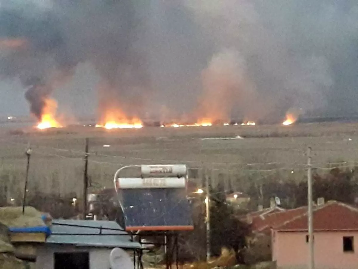 Eber Gölü\'nde yangın