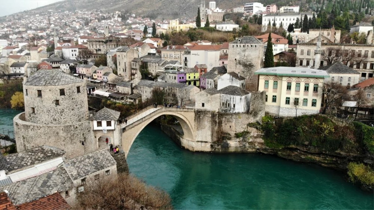 Tarihi Mostar Mostar\'dan kartpostallık görüntüler