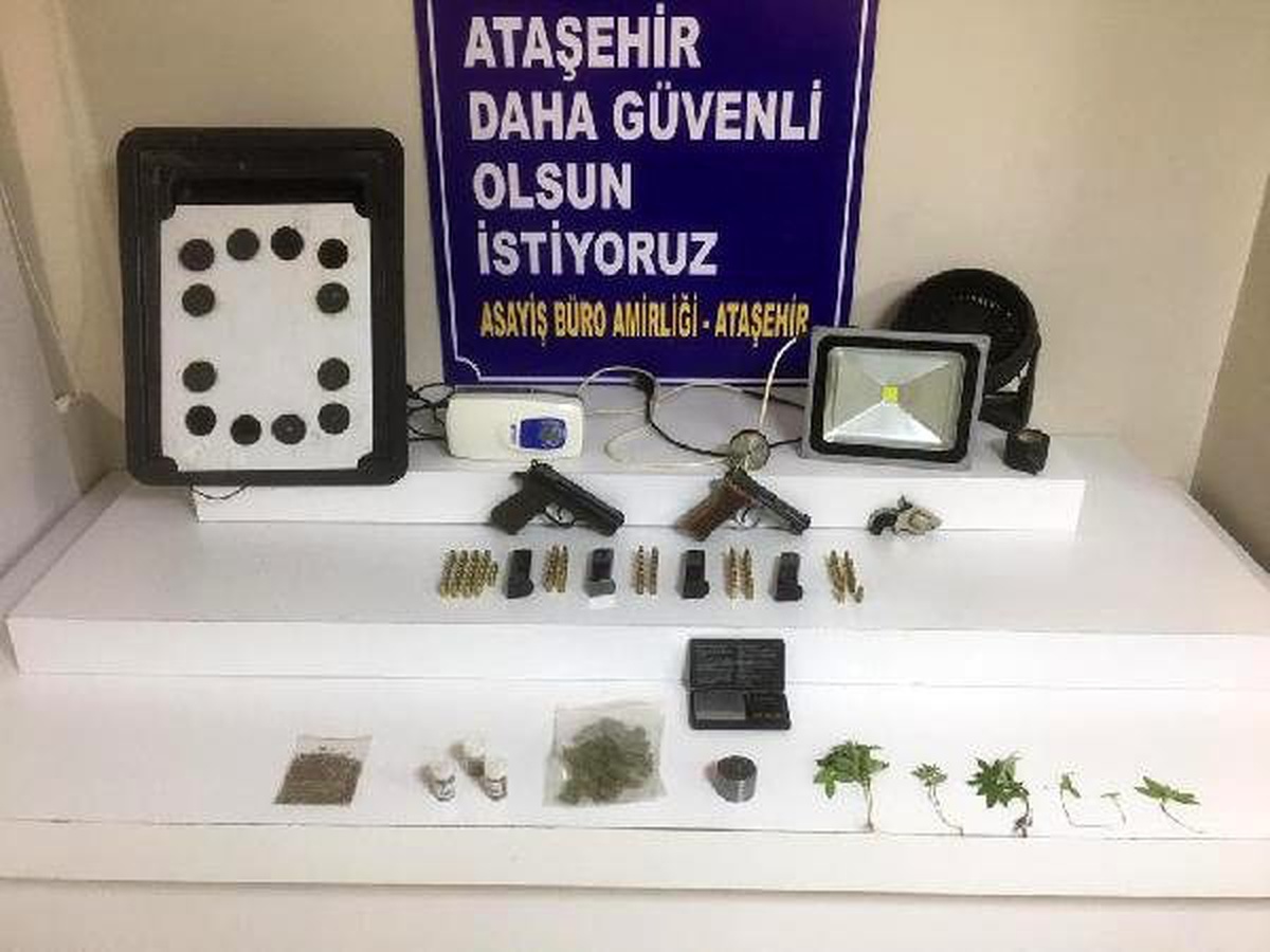 Ataşehir\'de kenevir yetiştirilen eve operasyon kamerada