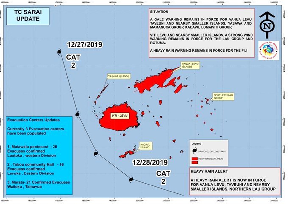 Fiji, Sarai Tropikal Kasırgası\'na hazırlanıyor