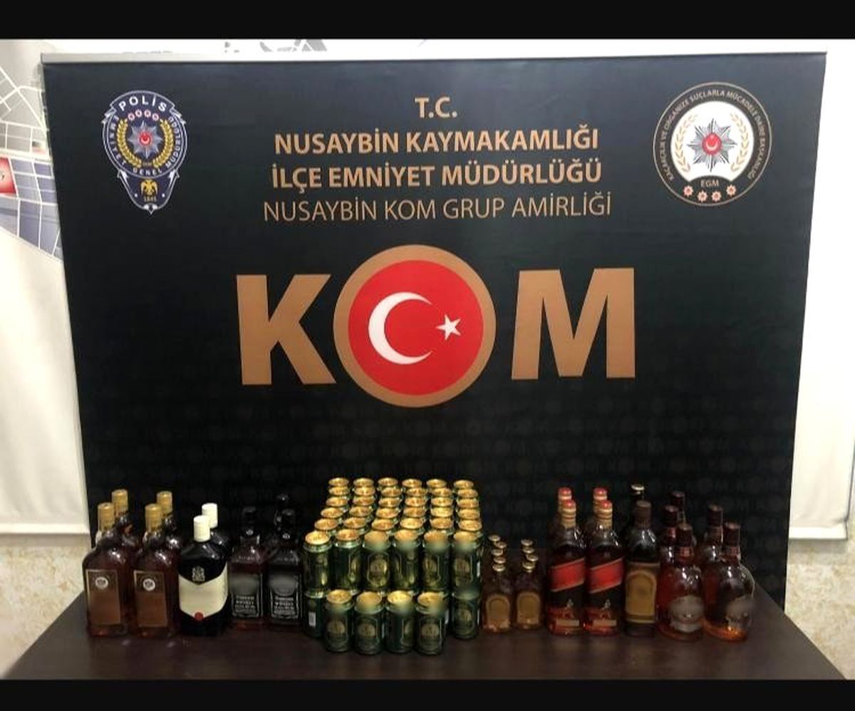 Mardin\'de 91 litre kaçak içki ele geçirildi