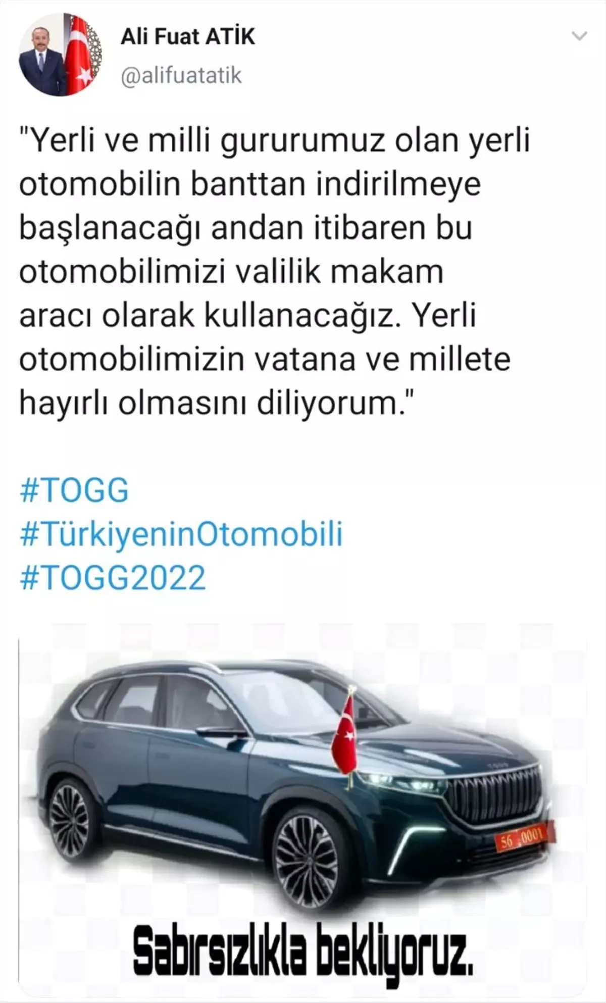 Siirt Valisi Atik, yerli otomobile talip oldu