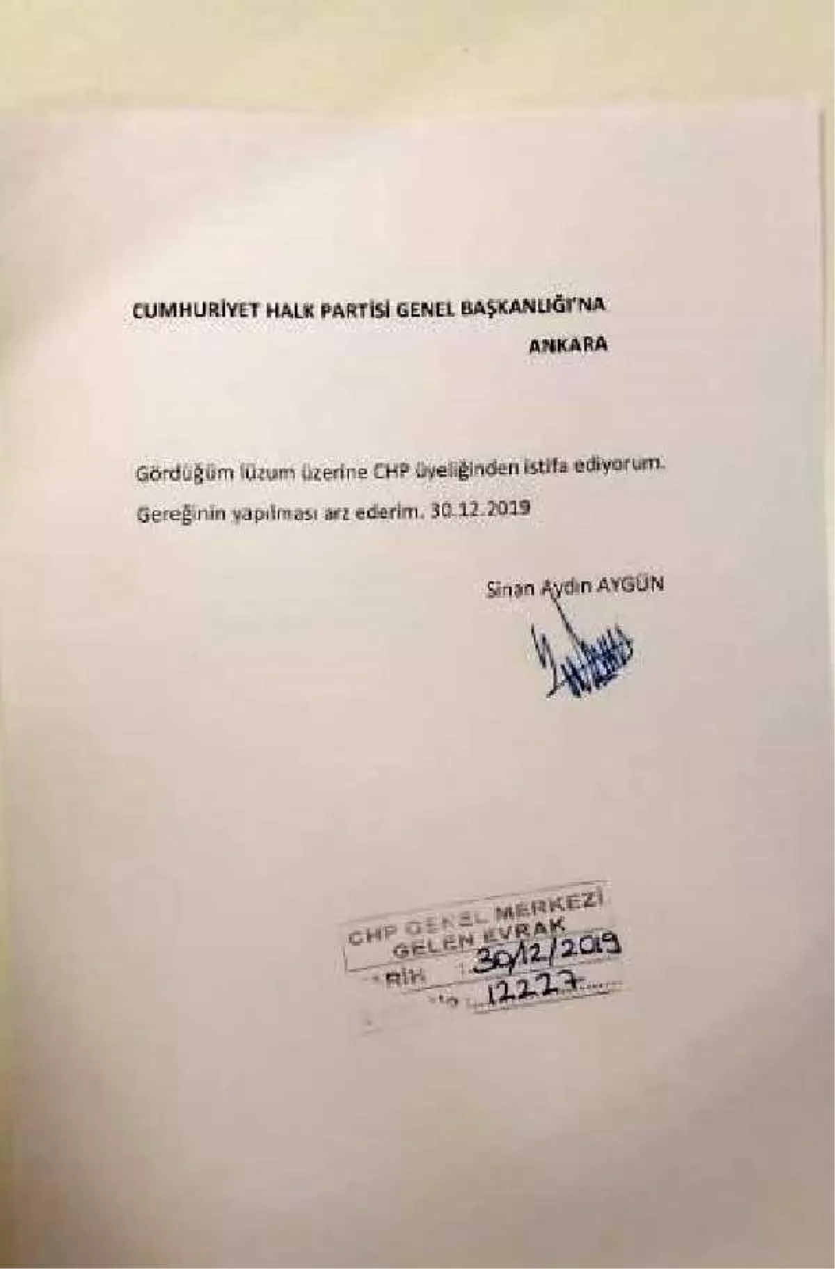 CHP eski milletvekili Aygün, partisinden istifa etti