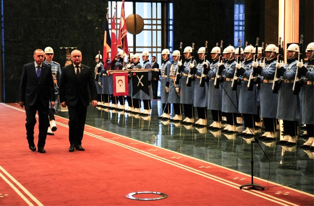 Cumhurbaşkanı Erdoğan, Moldova Cumhurbaşkanını resmi tören ile karşıladı