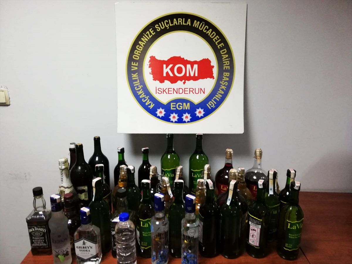 Hatay\'da 272 litre kaçak içki ele geçirildi