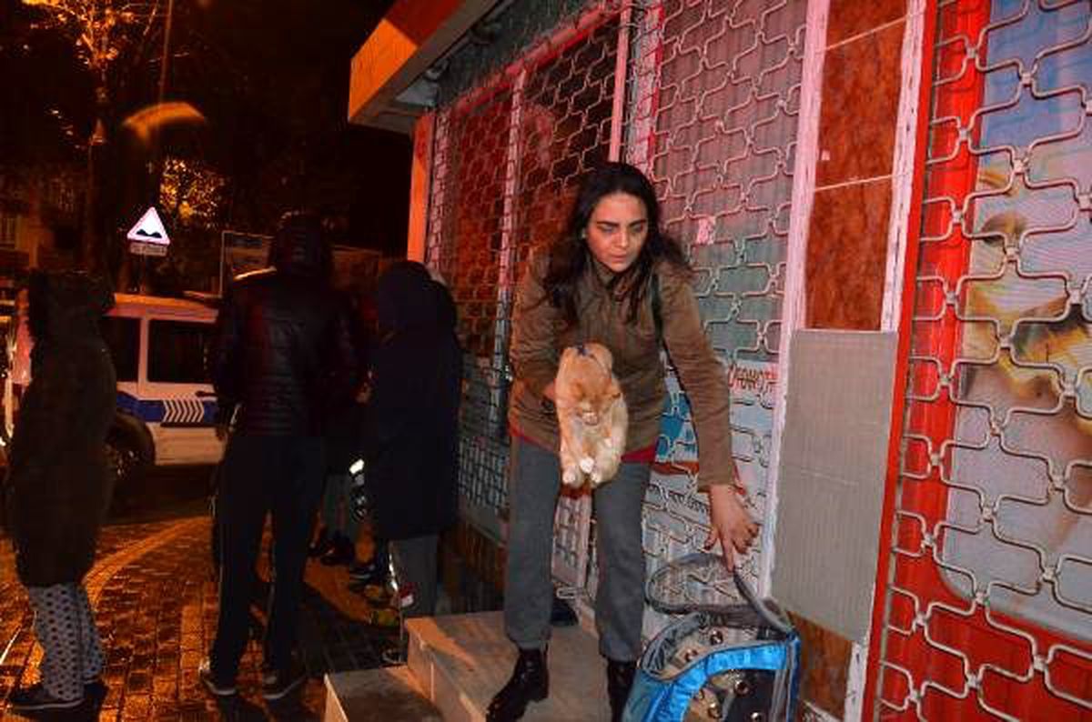 Yangında ilk işi kedisini kurtarmak oldu