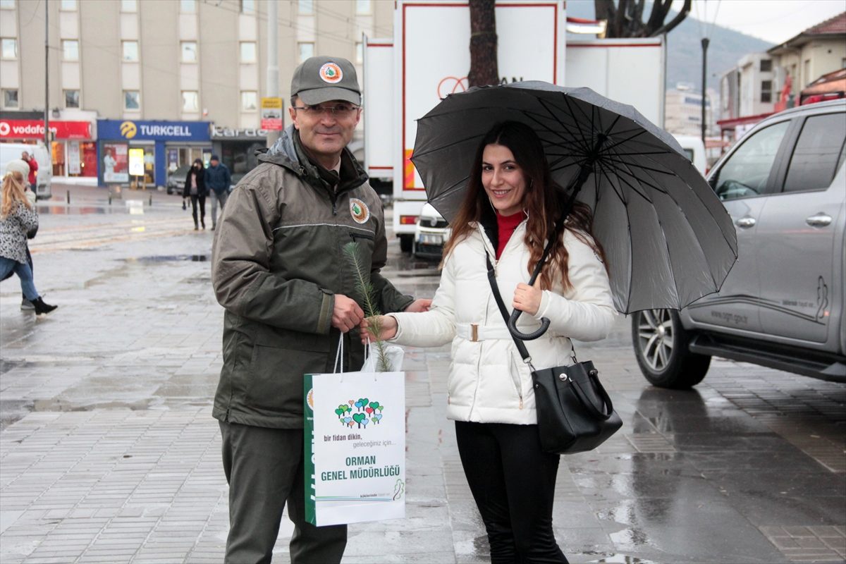 Bursa Orman Bölge Müdürlüğü vatandaşlara fidan dağıttı