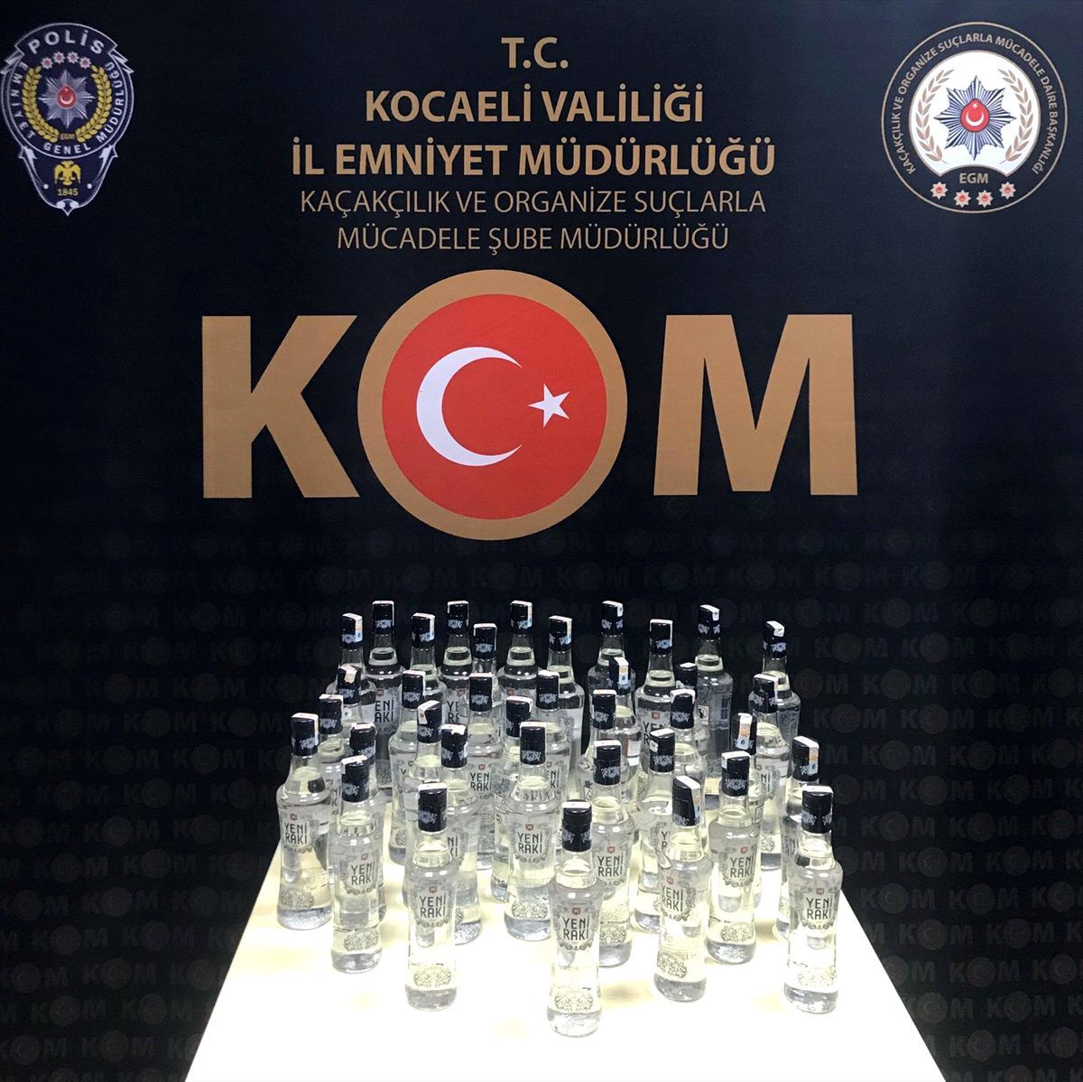 Kocaeli\'de 38 şişe kaçak içki ele geçirildi