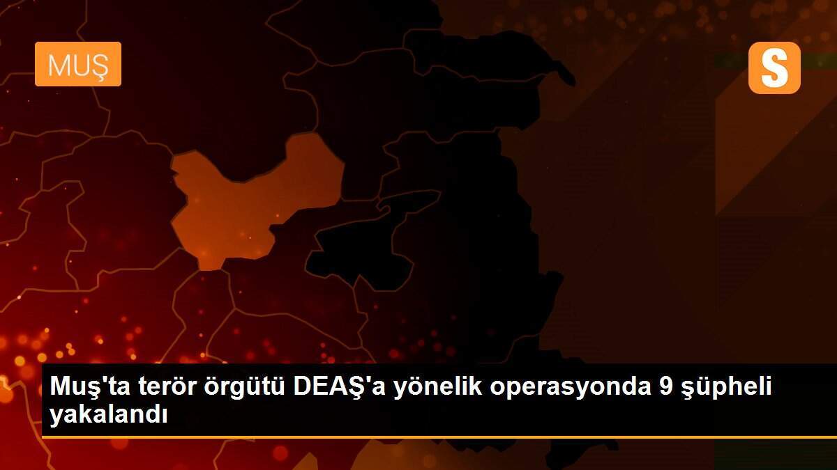 Muş\'ta terör örgütü DEAŞ\'a yönelik operasyonda 9 şüpheli yakalandı