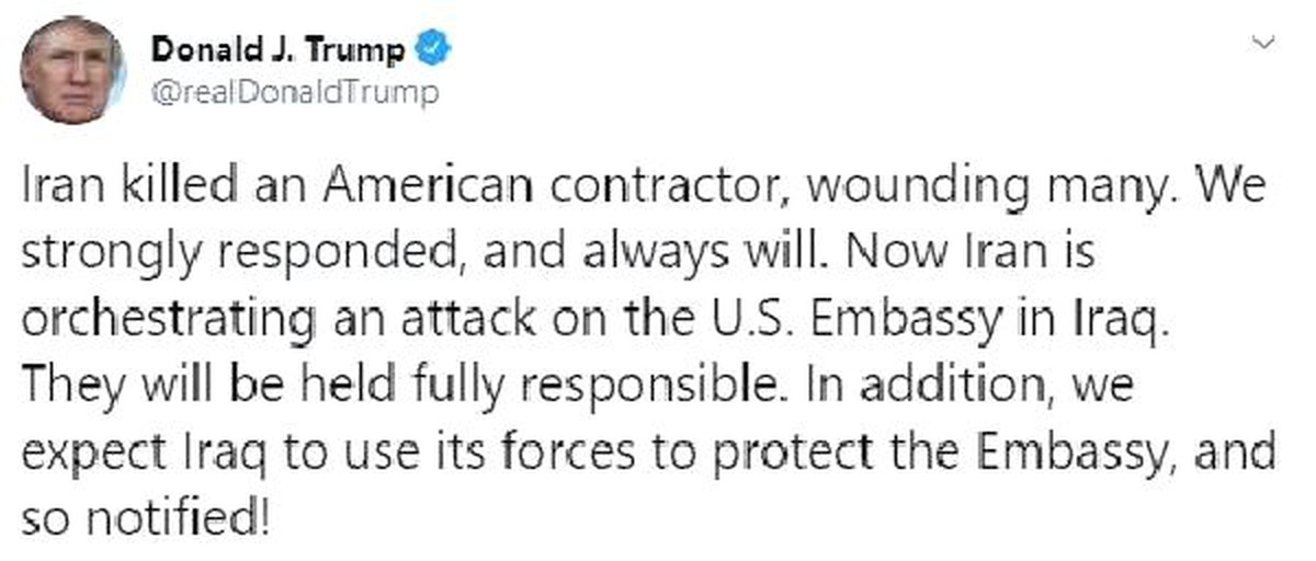 Trump, Irak\'taki protestolardan İran\'ı sorumlu tuttu