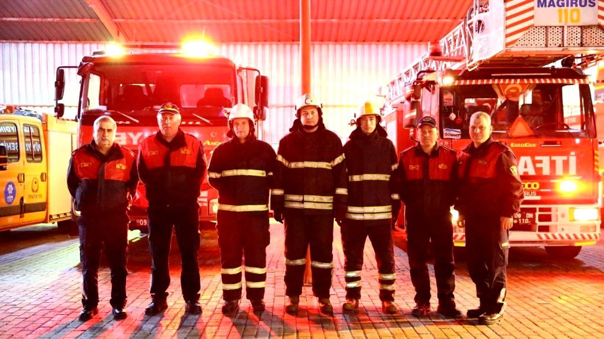 Aydın Büyükşehir İtfaiyesi yeni yıla görev başında girdi
