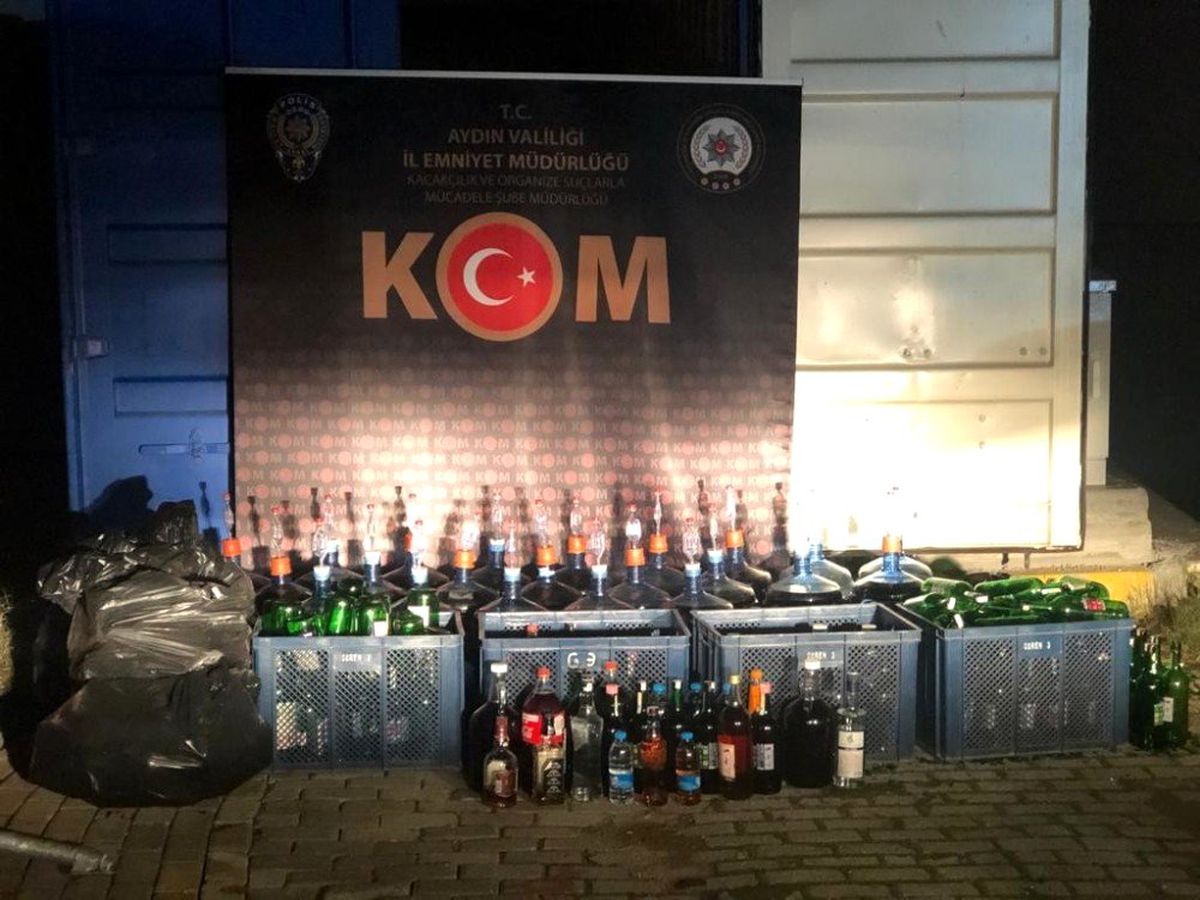 Aydın\'da 1525 litre kaçak içki ele geçirildi