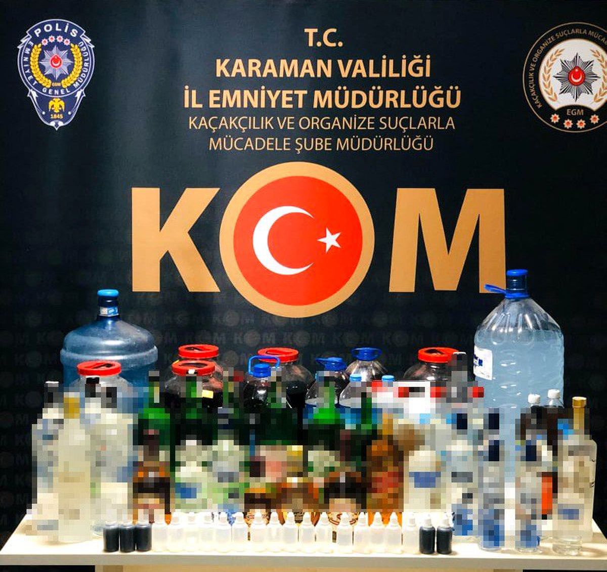 Karaman\'da kaçak ve sahte alkol ele geçirildi