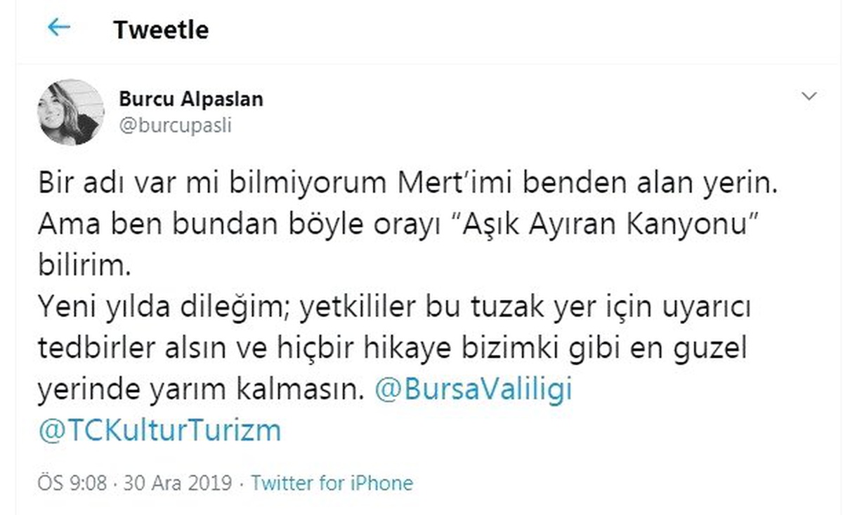 Uludağ\'da hayatını kaybeden Mert\'in eşinden yeni yılda duygusal paylaşım ve çağrı