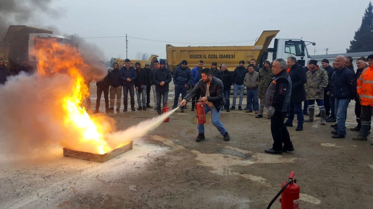 Yangın tatbikatı yaptılar
