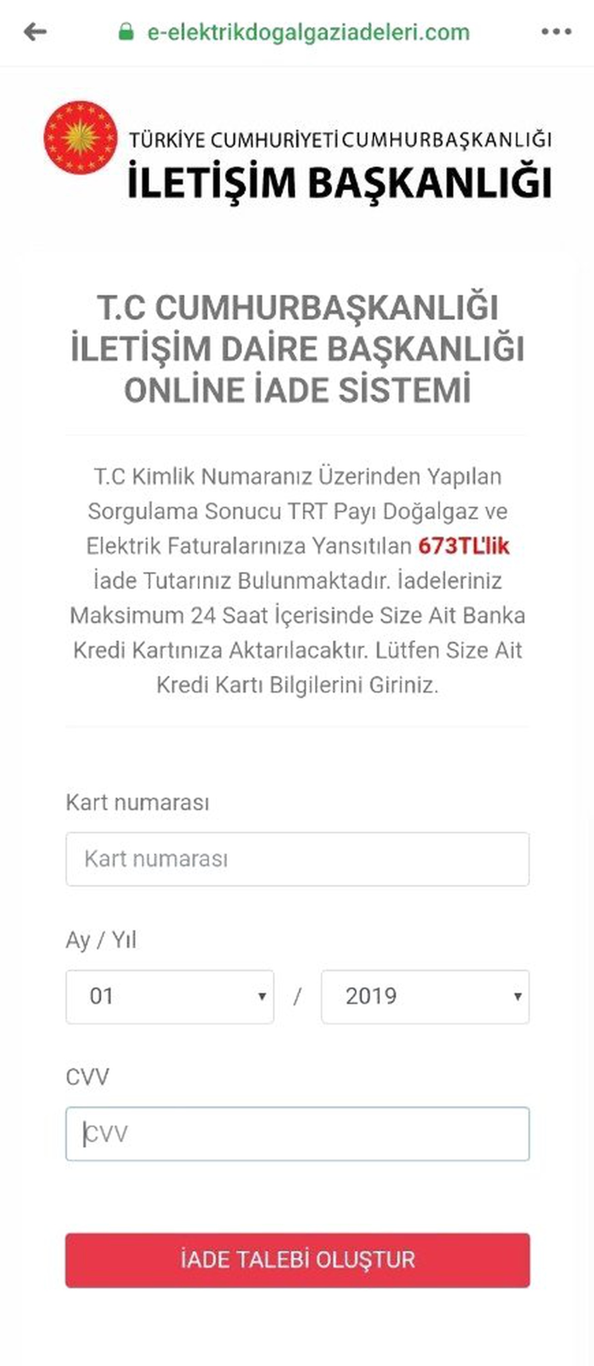 Cumhurbaşkanlığı Logosu ile dolandırıcılık