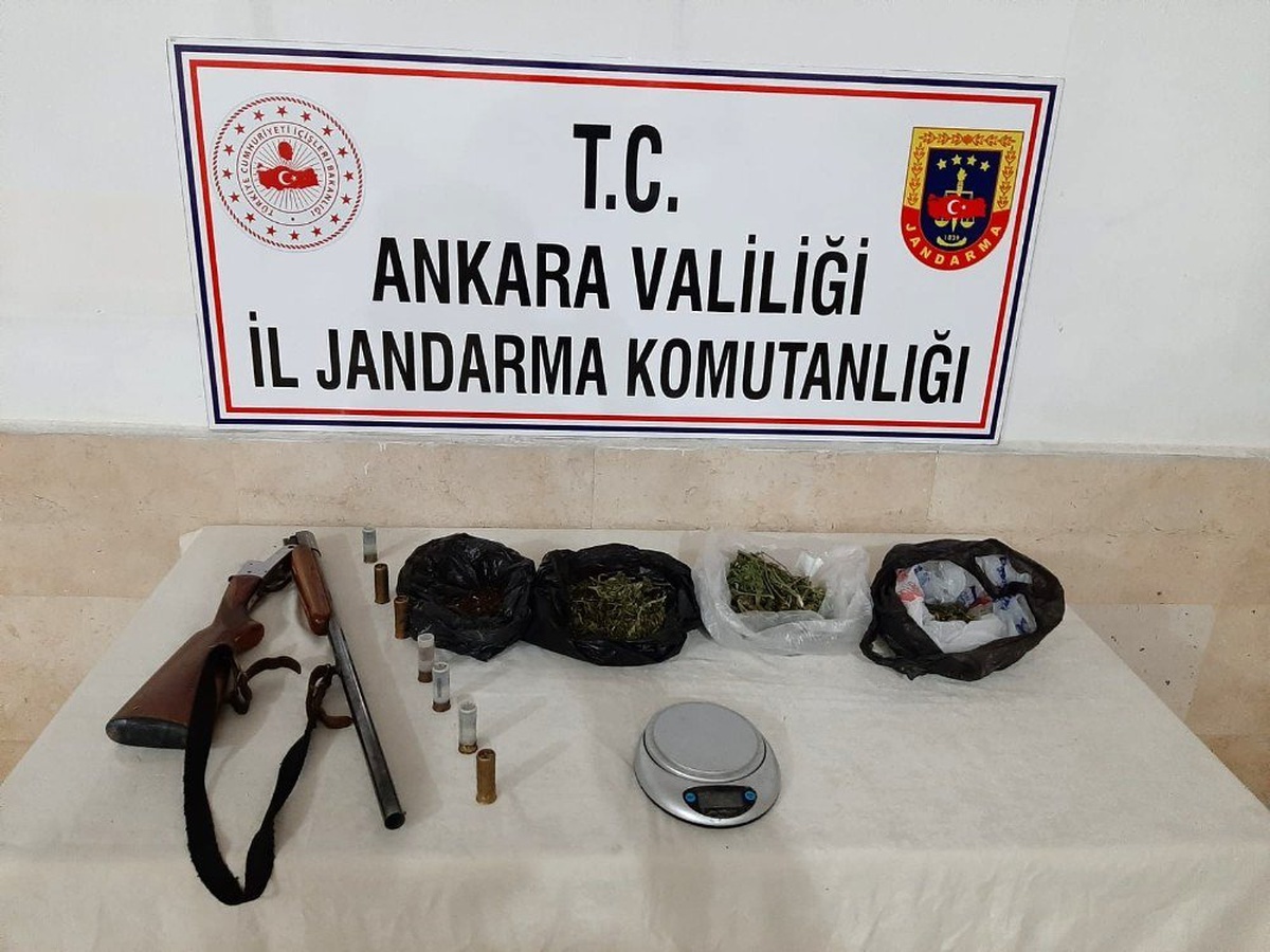 Jandarma samanlıkta saklanan esrarı narkotik köpekler yardımıyla buldu