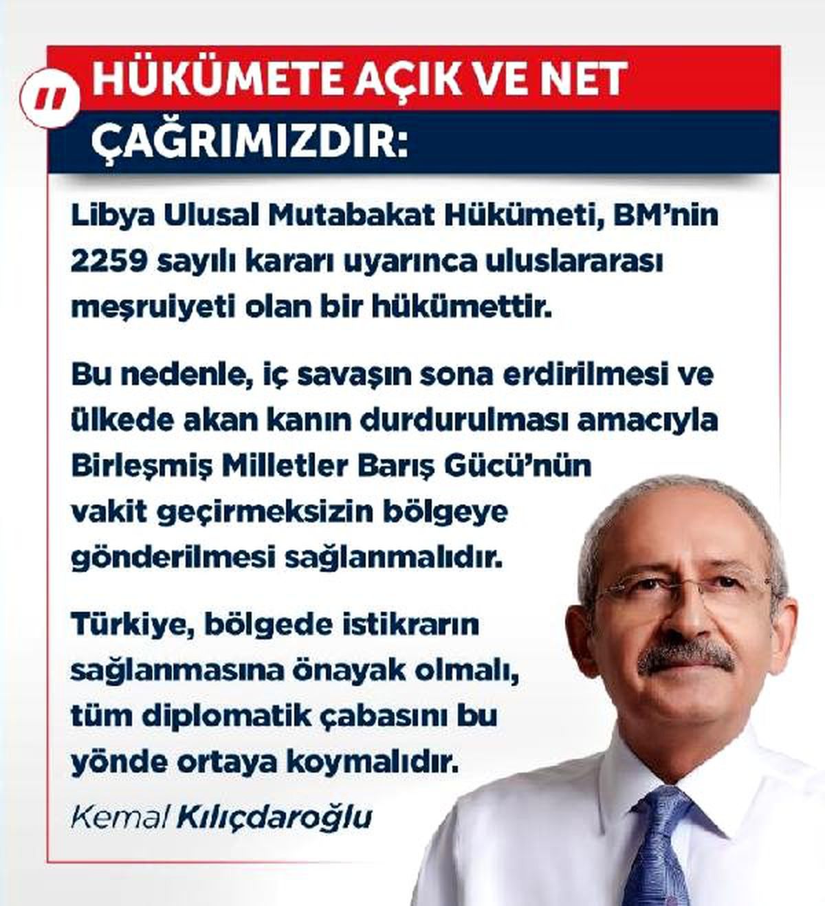 Kılıçdaroğu\'ndan \'Libya\' açıklaması