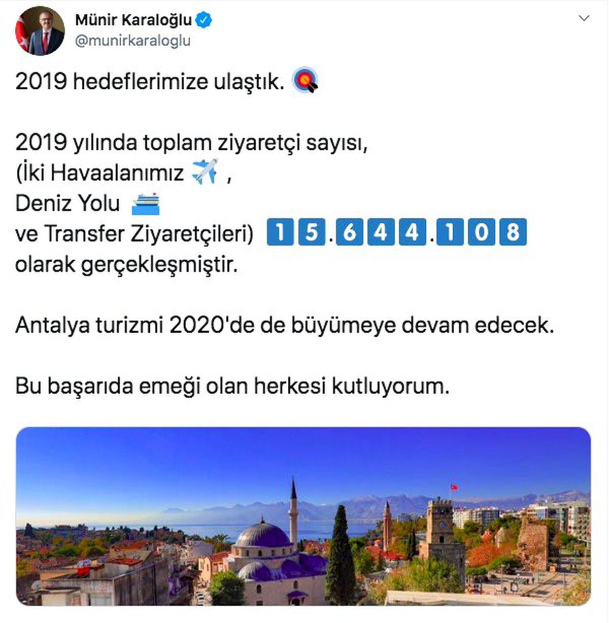 Vali Karaloğlu\'ndan rekor paylaşımı: "15 milyon 644 bin 108"