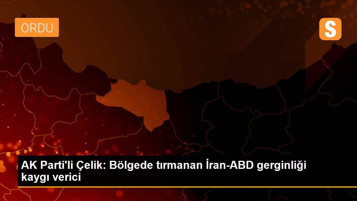 AK Parti\'li Çelik: Bölgede tırmanan İran-ABD gerginliği kaygı verici