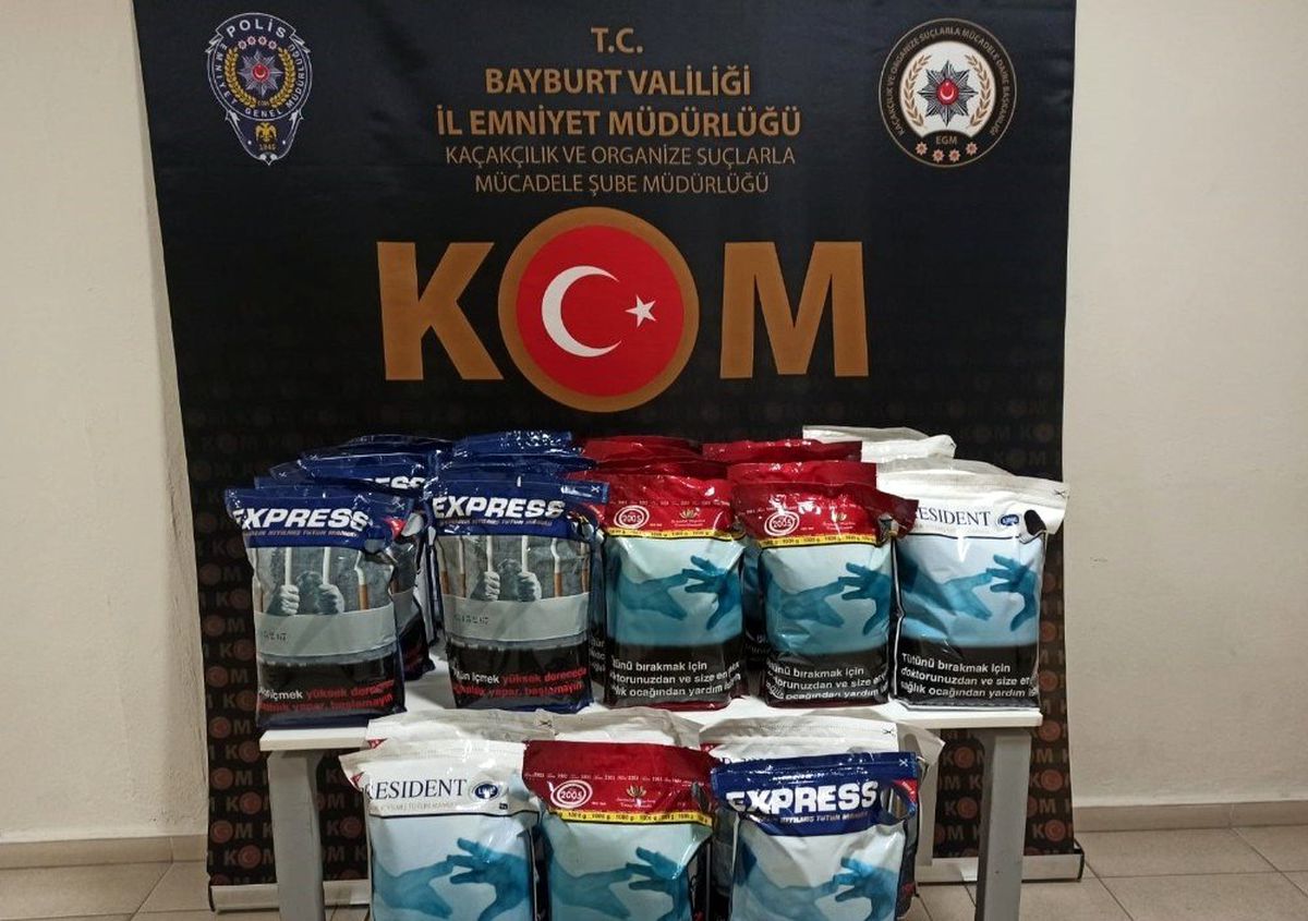 Bayburt\'ta 30 adet kıyılmış tütün ele geçirildi