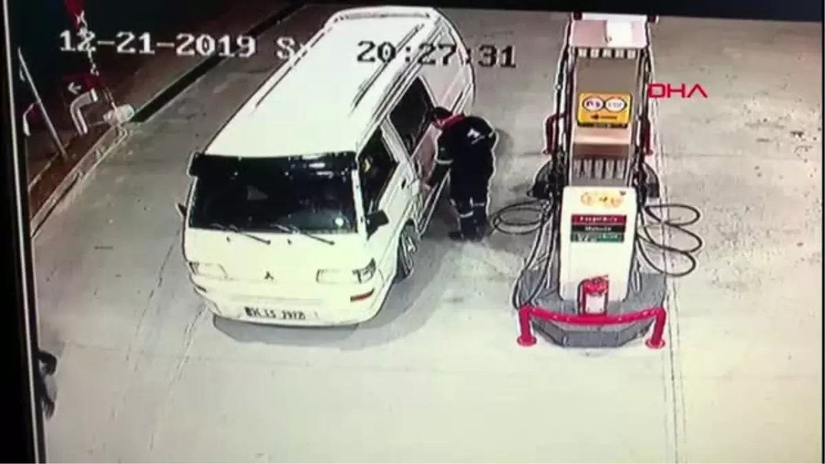 Çalıntı çip ve kopyalanmış plakayla akaryakıt hırsızlığı kamerada