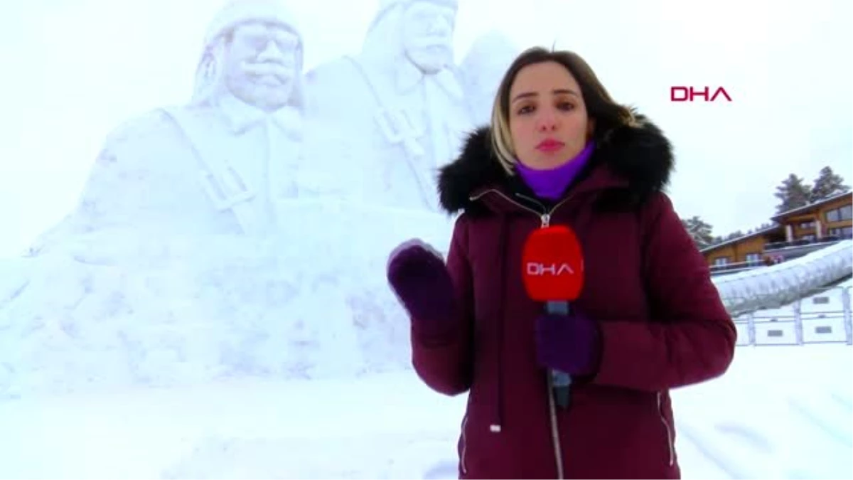 Erzurum kahraman ecdadın kardan heykeli