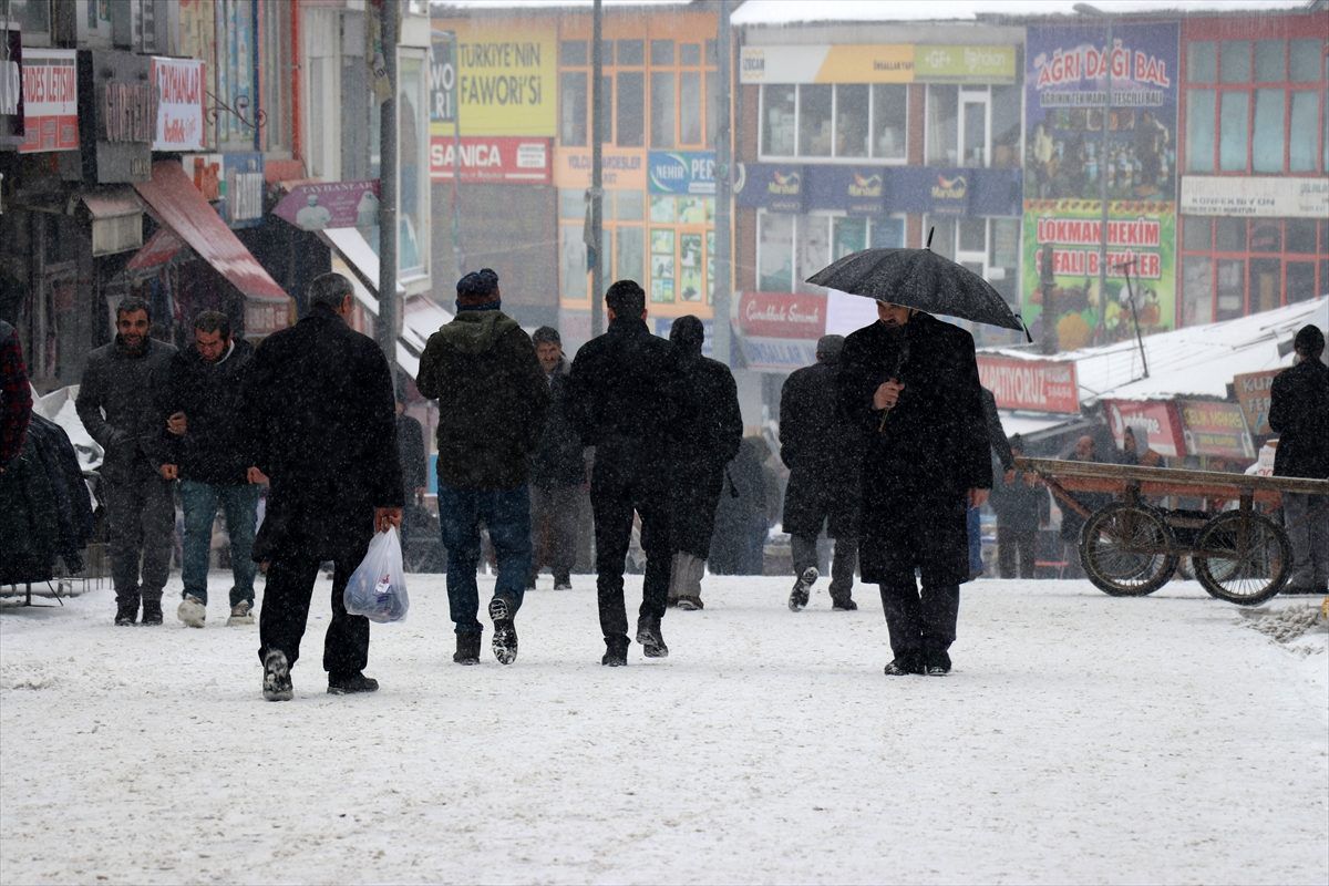 Erzurum ve Ağrı\'da kar yağışı
