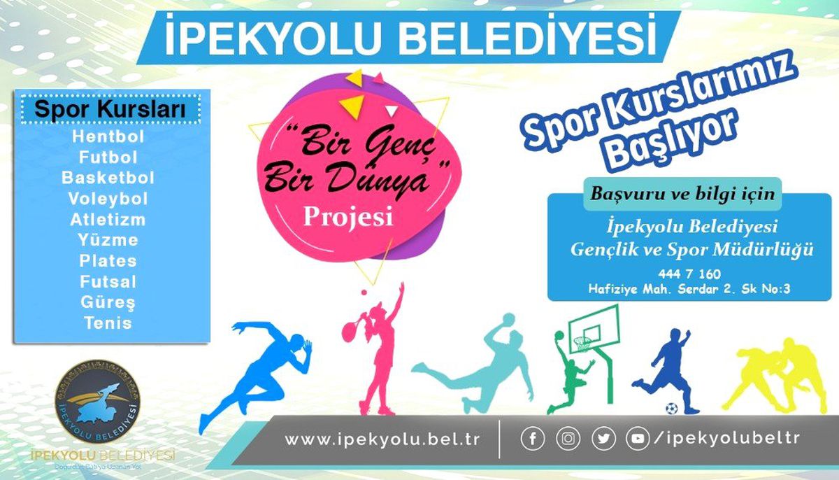 İpekyolu Belediyesinden "Bir Genç Bir Dünya" spor kursları