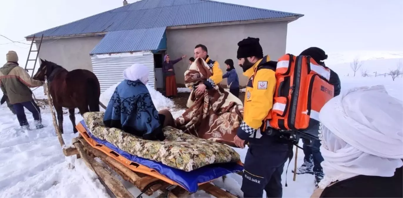 Ambulansa kadar kızakla taşıyıp hastaneye yetiştirdiler