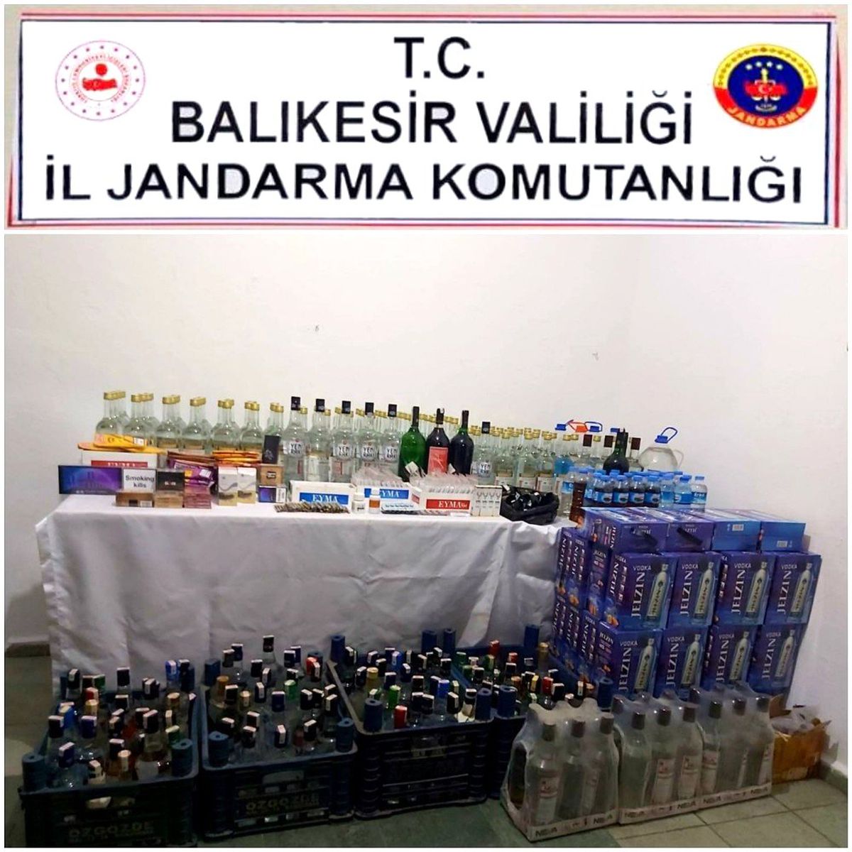 Jandarmadan kaçak sigara ve alkol operasyonu