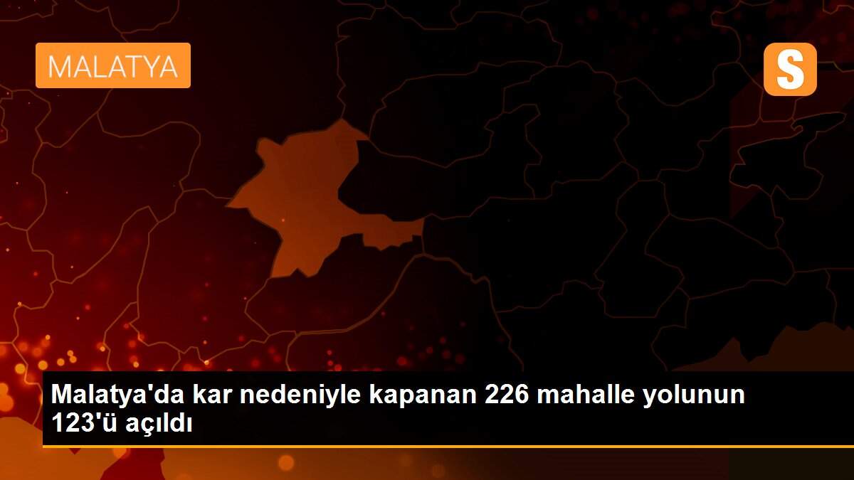 Malatya\'da kar nedeniyle kapanan 226 mahalle yolunun 123\'ü açıldı